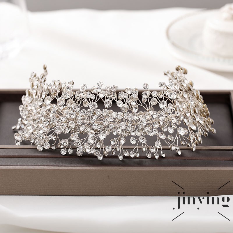 GETNOIVAS Phụ kiện trang trí tóc cô dâu thiết kế sang trọng lấp lánh