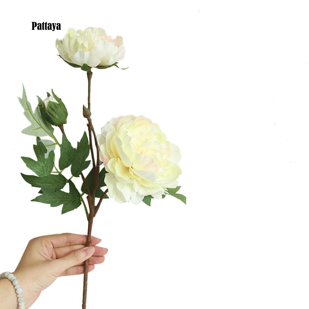 1 Chậu Hoa Mẫu Đơn Nhân Tạo Cho Trang Trí