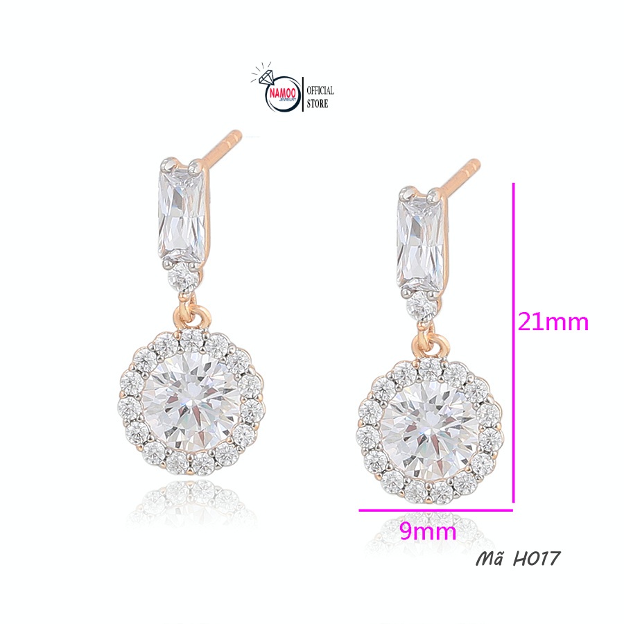 Bông Tai Đính Đá H017 Bền Màu Không Đen Dỉ Bảo Hành 6 tháng
