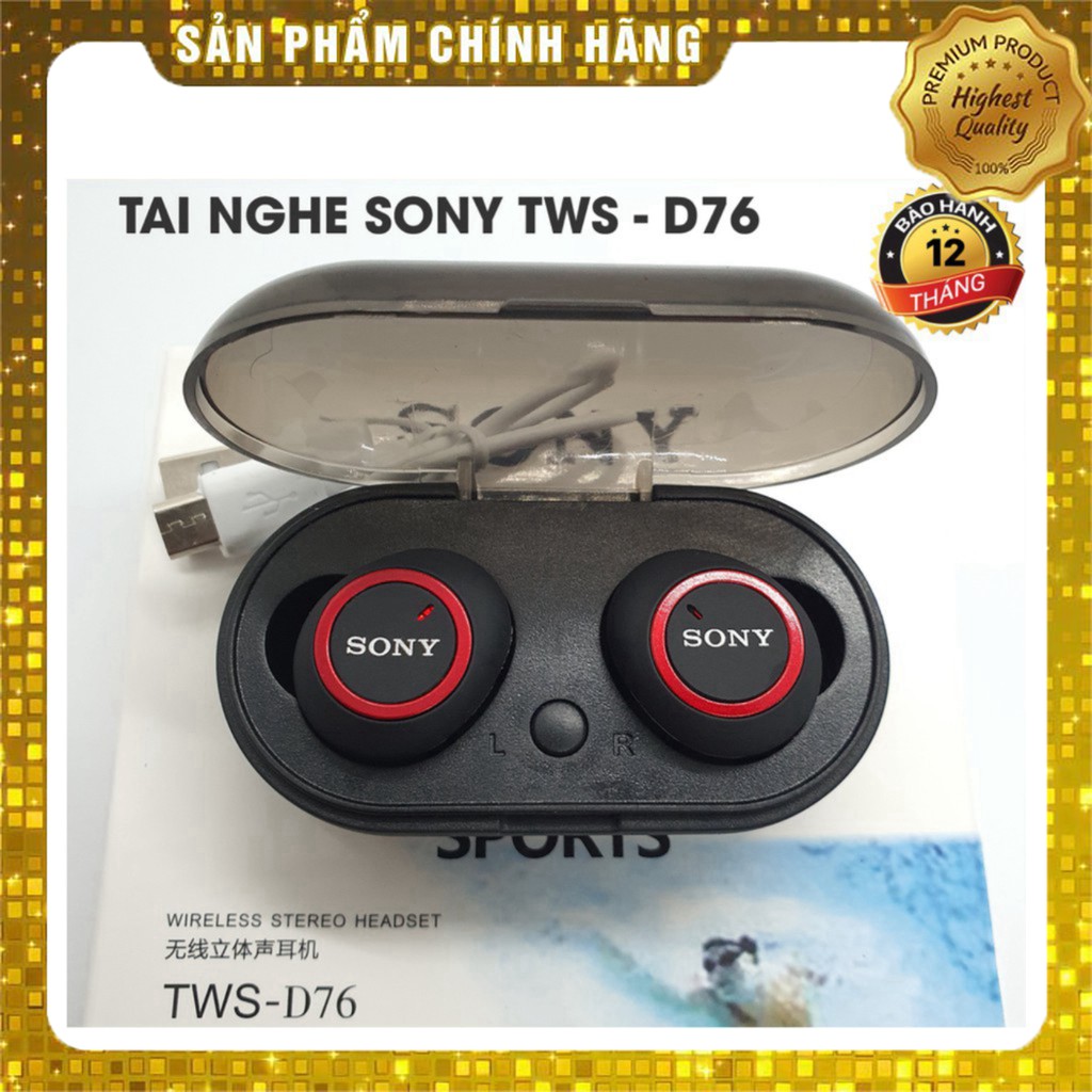 🔥SẴN HÀNG🔥 TAI NGHE BLUETOOTH NHÉT TAI SONY SPORT TWS-D76 CHẤT LƯỢNG VƯỢT XA TẦM GIÁ