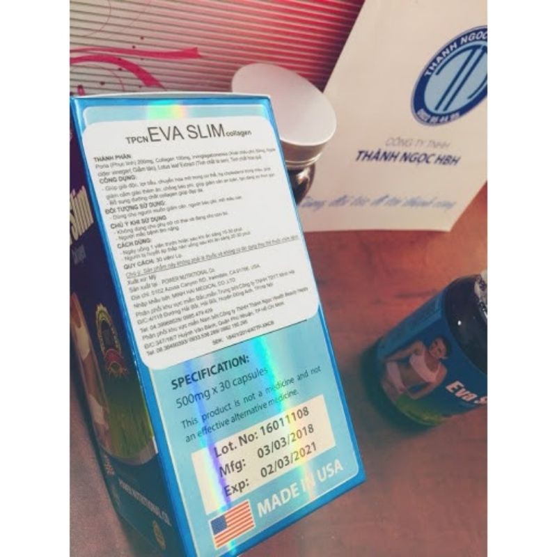 Giảm cân EVA SLIM COLLAGEN hộp 30 viên chính hãng