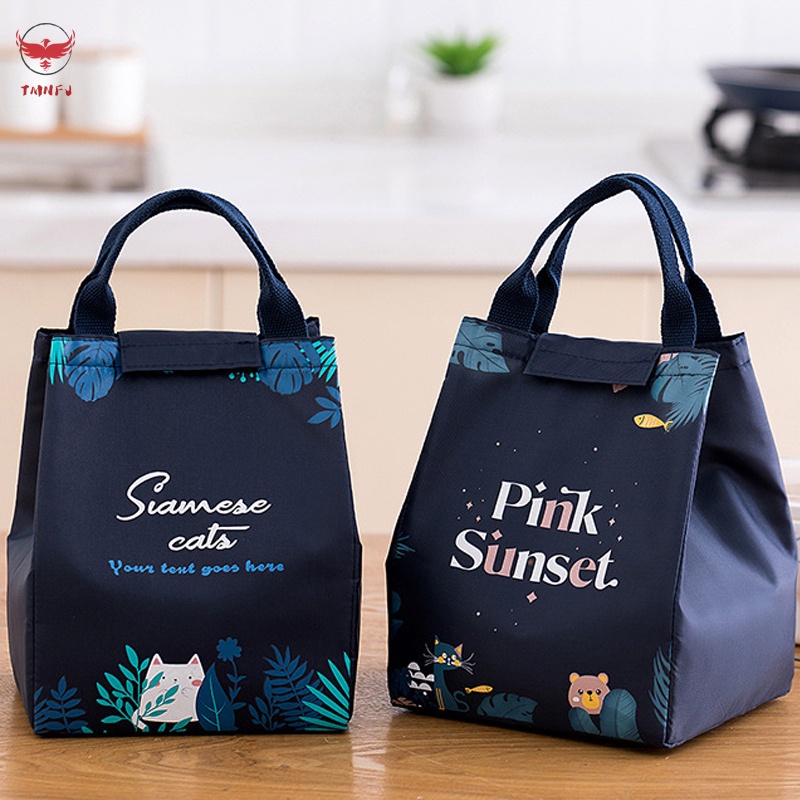 Túi Giữ Nhiệt Đựng Hộp Cơm Trưa Bằng Màng Nhôm Dày Dặn Chống Rò Rỉ Tiện Dụng Cho Nam Và Nữ