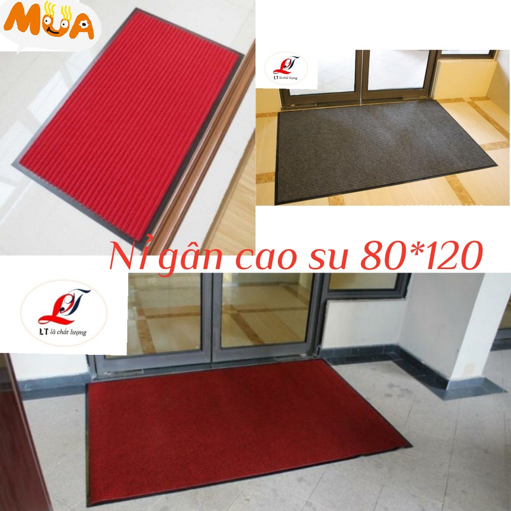 THẢM CHÙI CHÂN NỈ CỠ LỚN 80x120cm, THẢM CHÙI CHÂN SỢI LEN ĐẾ CAO SU