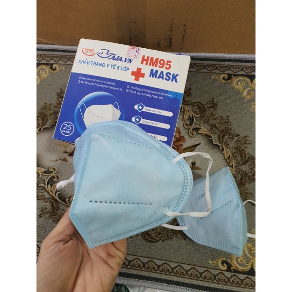 Hộp 25 chiếc khẩu trang N95 không van màu xanh dương