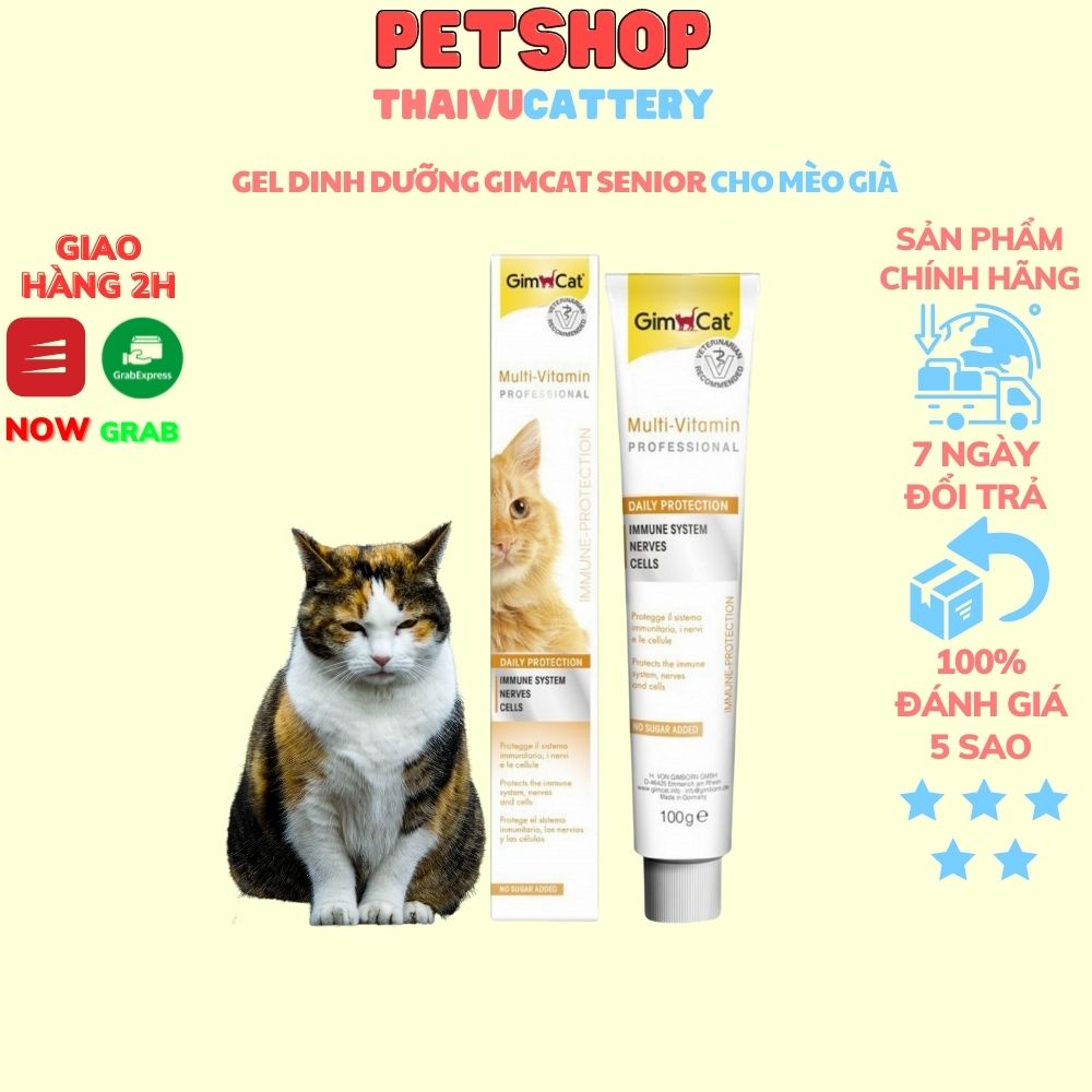 Gel Dinh Dưỡng Gimcat Senior Cho Mèo Già chống thoái hóa khớp, hỗ trợ vấn đề lông da.