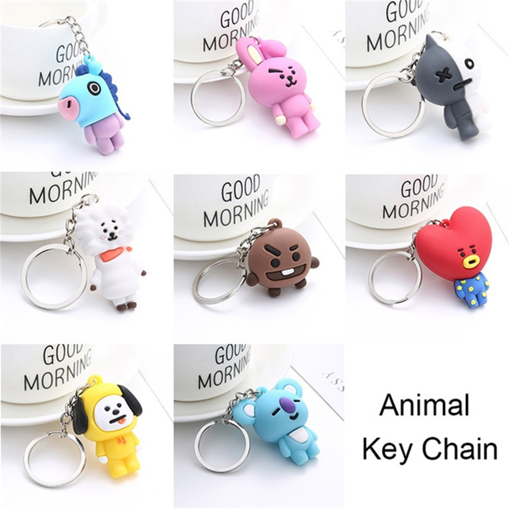 ☆YOLA☆ Portable Key Ring Cartoon Bangtan Boys Keychain Korean Stylish 3D Silicon Multi-function K-Pop