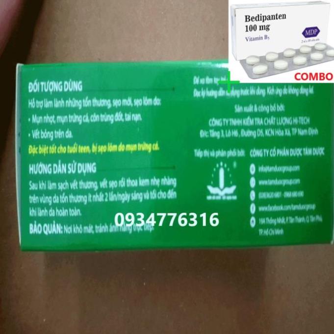 Combo Bedipanten 100mg +  ✅ Kem liền da - Lành sẹo lõm Giấp Cá CURMA