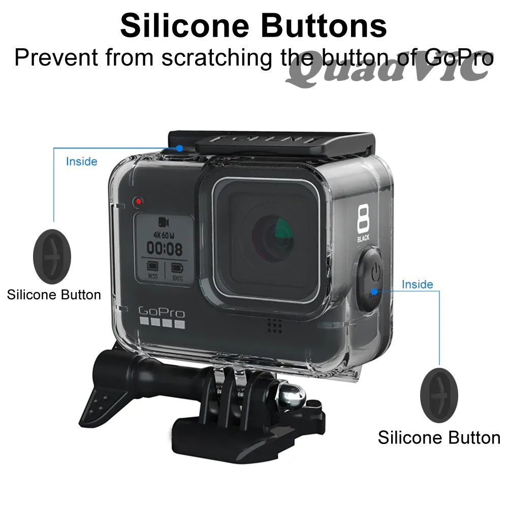 Case vỏ chống nước 60M gopro hero 8 black 2019 camera thể thao phụ kiện N199 | BigBuy360 - bigbuy360.vn