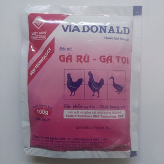 VIADONALD hỗ trợ gà rù, gà toi gói 100g