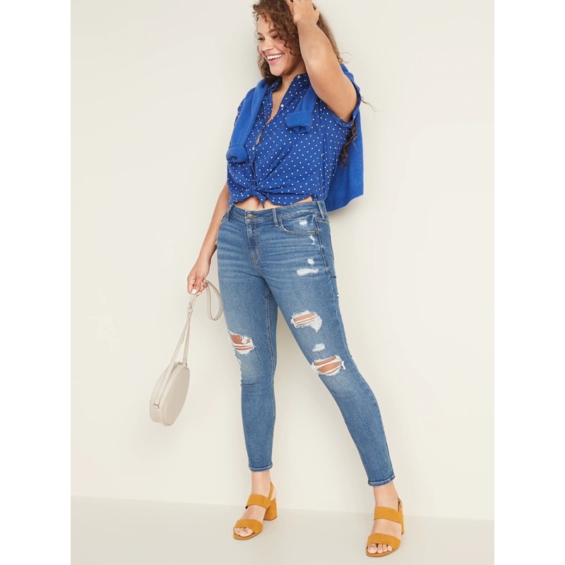 Quần jeans ôm rách xuất khẩu