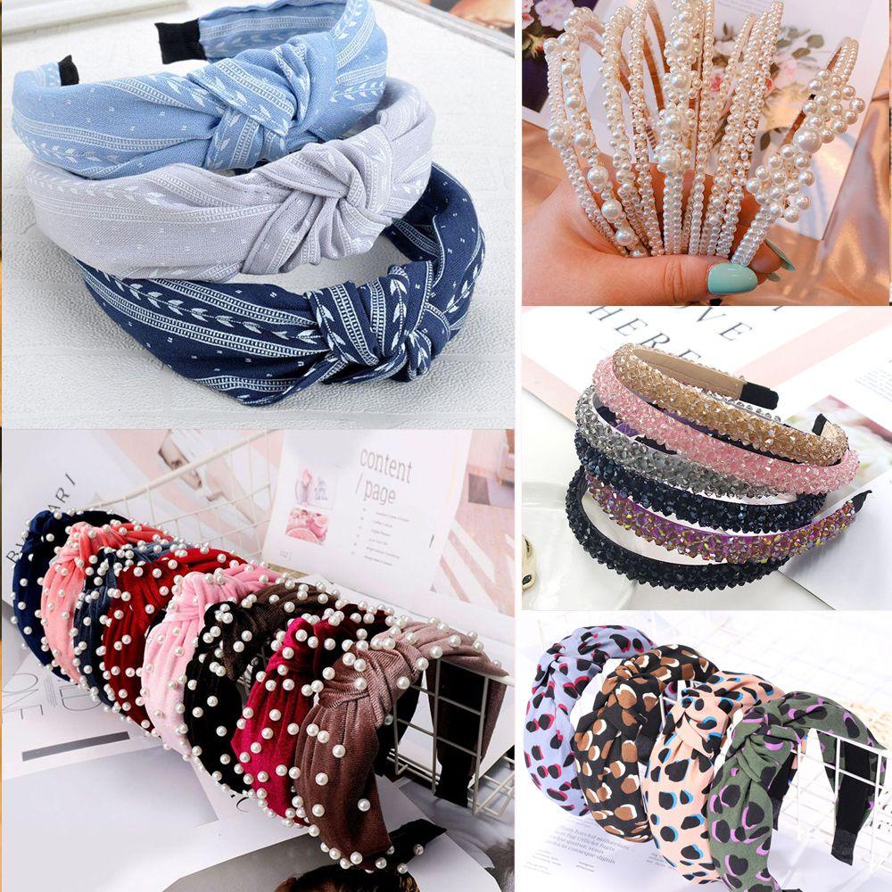 Băng Đô Cài Tóc Thắt Nút In Họa Tiết Dễ Thương Thời Trang