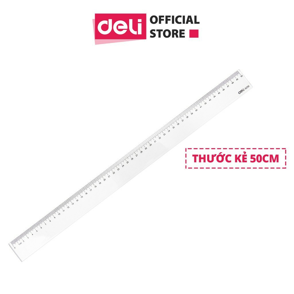 Thước kẻ mica 50cm Deli (6250)