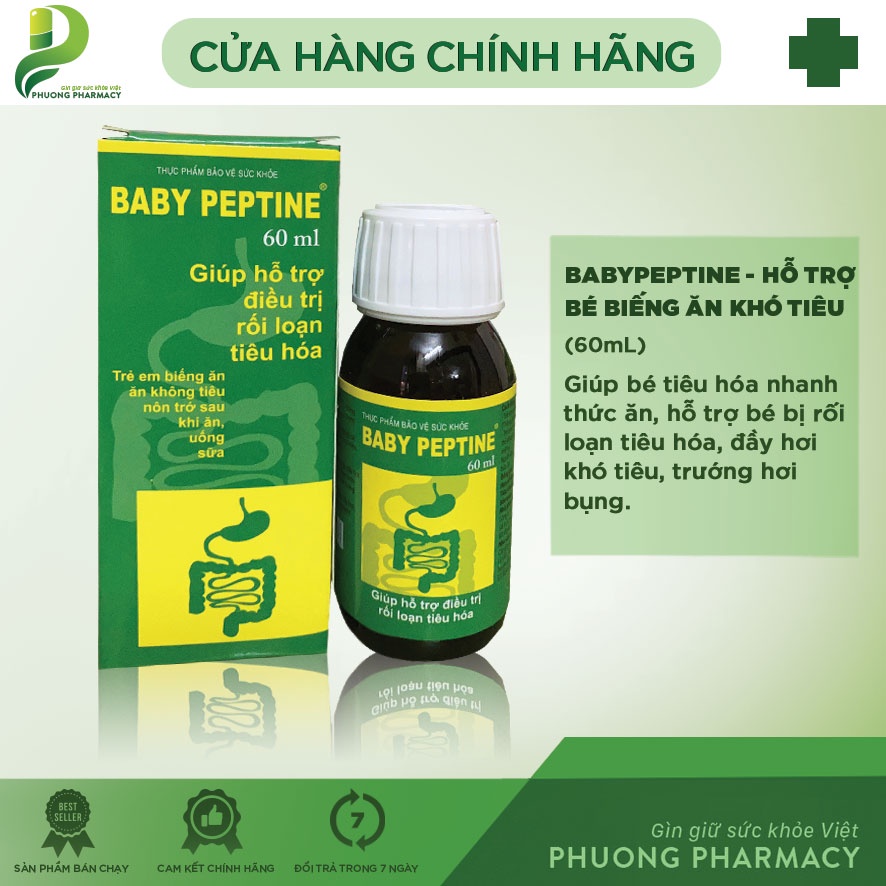 Siro baby peptine hỗ trợ trẻ biếng ăn, ăn không tiêu