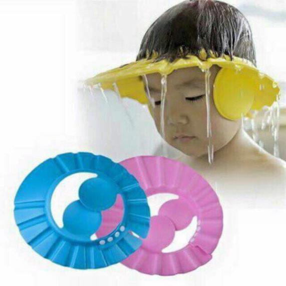 Mũ gội đầu chắn nước có vành che tai cho bé