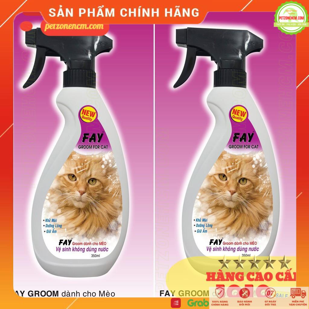 Xịt tắm khô Fay Groom For Cat 350ml  FREESHIP 20K  vệ sinh da lông không cần dùng nước cho mèo - PetZoneHCM