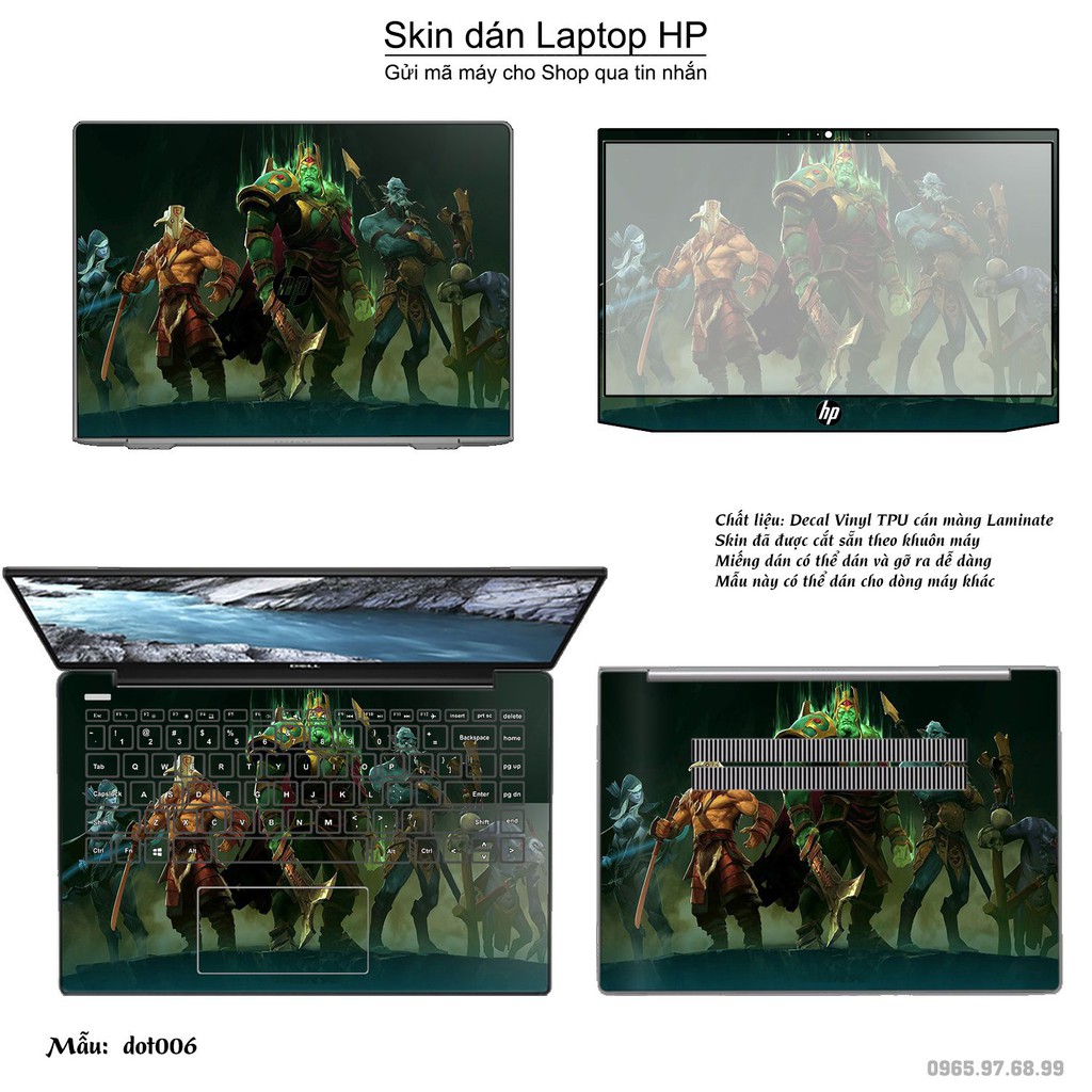 Skin dán Laptop HP in hình Dota 2 (inbox mã máy cho Shop)