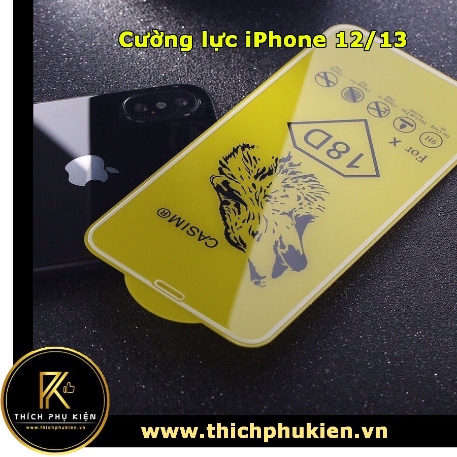 Kính Cường Lực Full Viền CASIM 18D iP 12/12 Pro/12 Mini/12 Pro Max/13/13 Pro/13 Pro Max