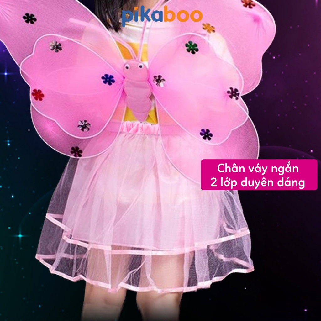 (Summer Sale 50%) Bộ váy cánh tiên Pikaboo gồm 4 món váy, cánh tiên, bờm, quyền trượng xinh xắn, an toàn cho bé gái