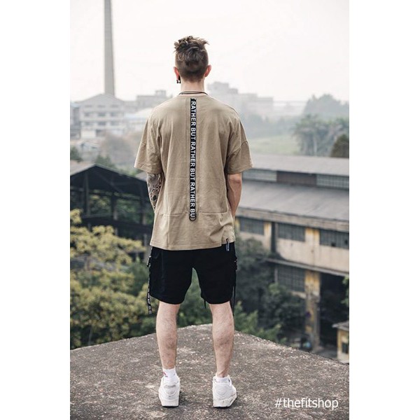 Áo thun T Shirt But Rather NÂU sọc lưng đen ATT210C