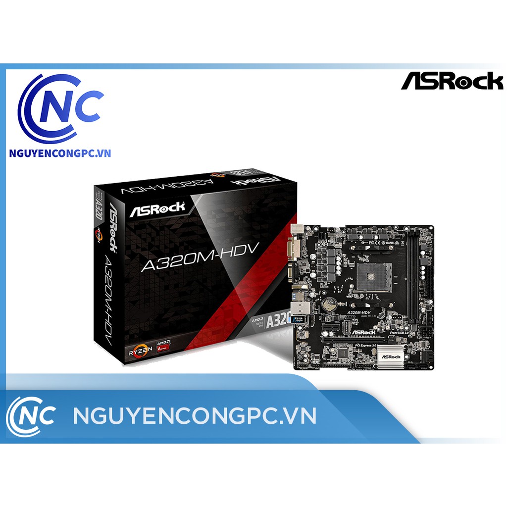 Mainboard ASROCK A320M-HDV R4.0 (AMD A320M, Socket AM4,,m-ATX, 2 khe RAM DDR4)