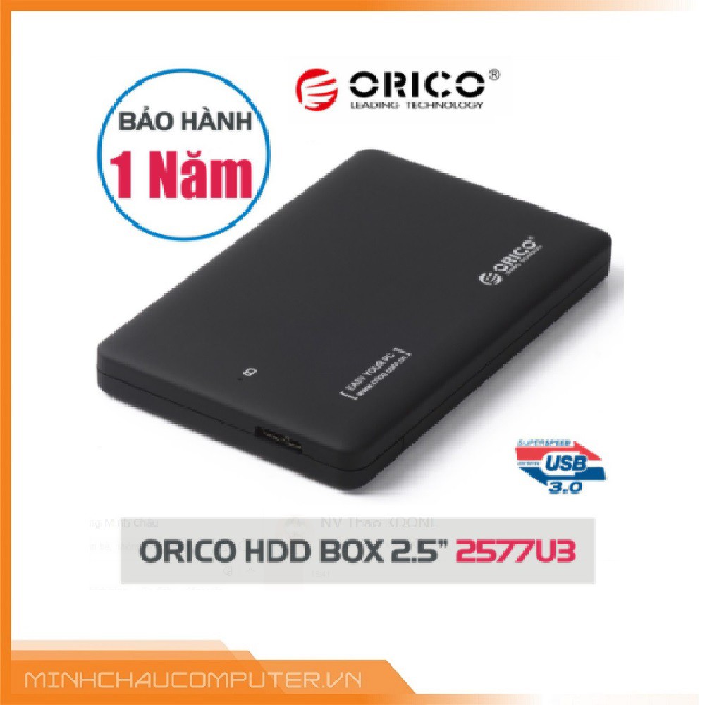 Hộp Box ổ cứng HDD, SSD 2.5'' Orico 2577U3 Sata 3.0 - Chính hãng 12 tháng