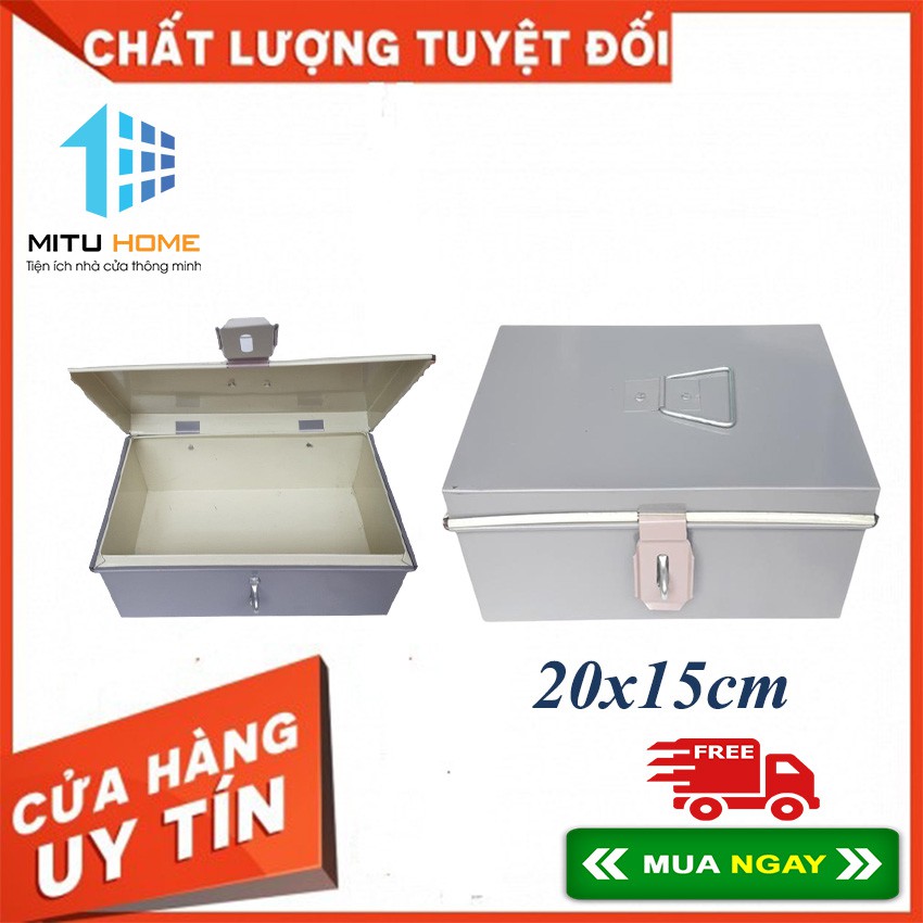 Hòm tôn nhỏ đựng tiền 20x15cm( Màu ngẫu nhiên) - Mituhome