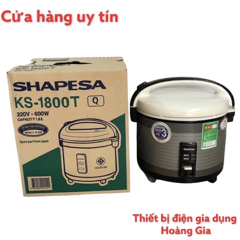 Nồi cơm điện SHARPIE model 1800T liên doanh Thái Lan 1,8 lít tiêu chuẩn 3 sao bảo hành 24 tháng chất lượng tốt giá tốt