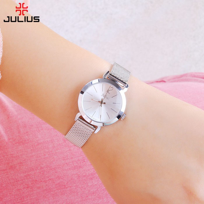 Combo đồng hồ Julius Hàn Quốc JA-732 dây thép và lắc tay thời trang