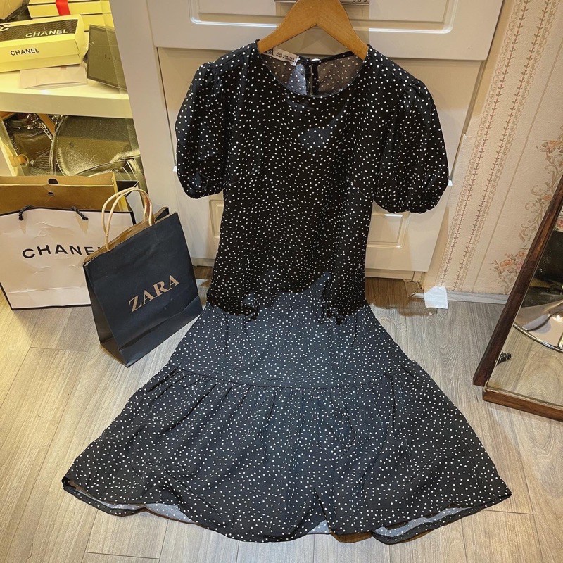 VÁY SUÔNG NỮ CHẤM BI PHỐI VON TẦNG | BigBuy360 - bigbuy360.vn