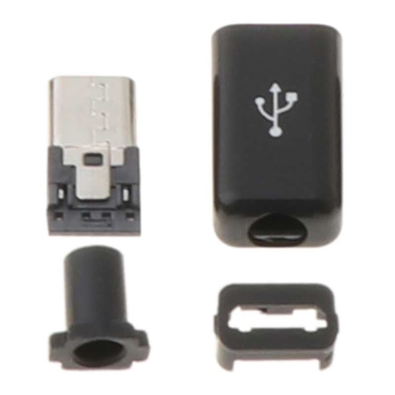 Bộ 10 Đầu Nối Micro USB Type-C 5 Pin Kèm Vỏ Nhựa 4 Trong 1 Tự Hàn