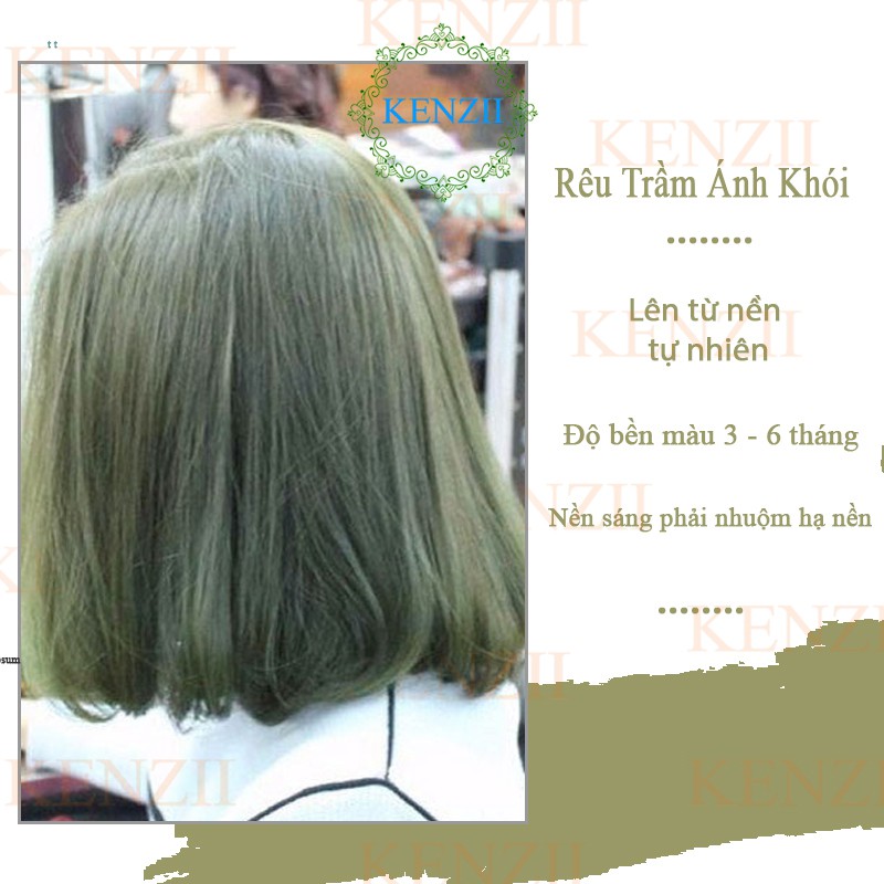 Thuốc Nhuộm Tóc Màu Rêu Trầm Ánh Khói Hàn Quốc Kenzii Lên Từ Nền Đen ( Tặng Trợ Nhuộm ) | BigBuy360 - bigbuy360.vn