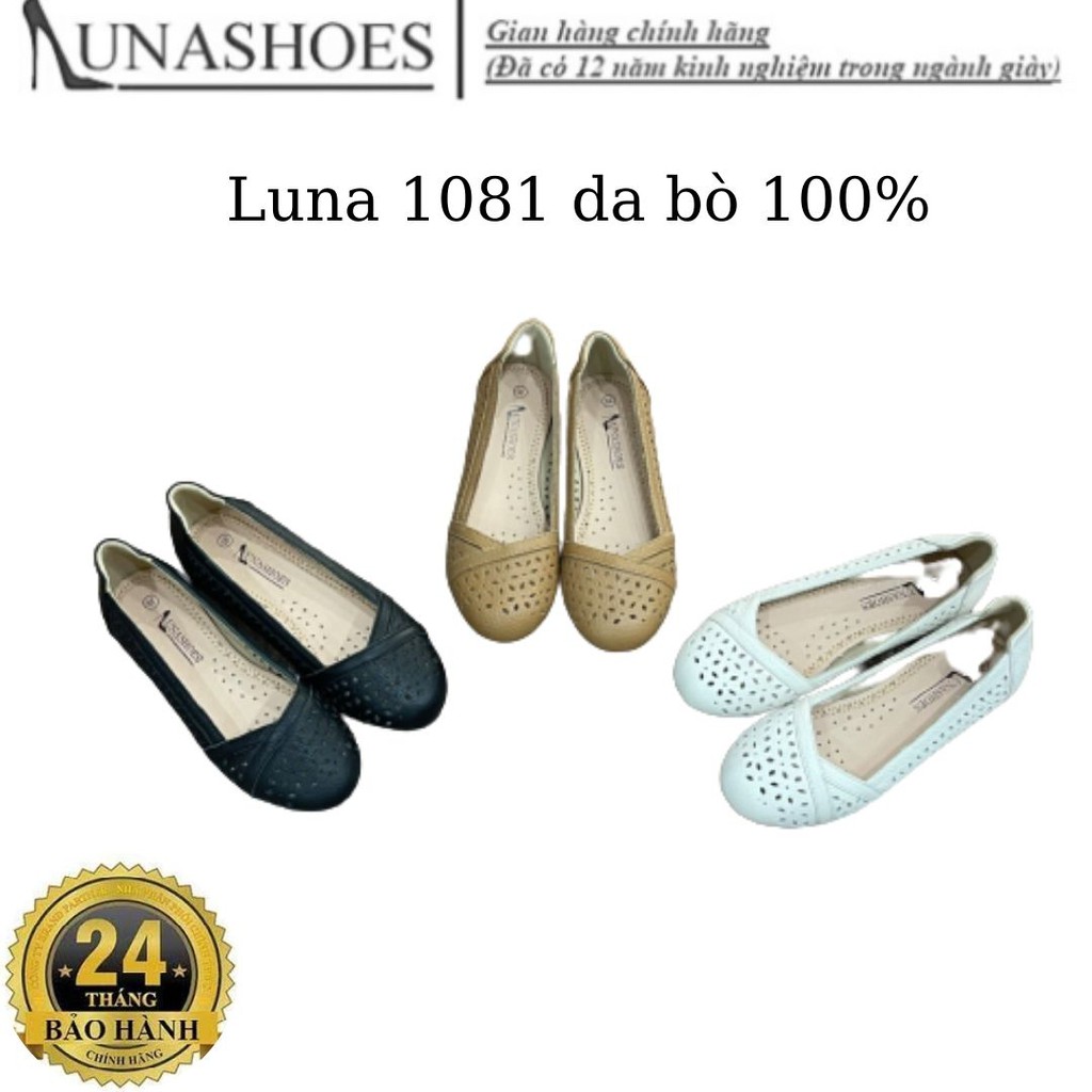 Giày bệt nữ da bò mềm êm chân LUNASHOES(1081) SẴN HÀNG KÈM ẢNH THẬT SHOP bảo hành 24 tháng giầy trung niên cho mẹ