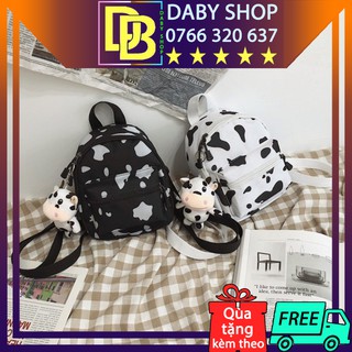 Balo Nữ Bò Sữa Mini Vải Canvas Form Đẹp Tiện Dụng Dễ Thương Phong Cách Hàn Quốc