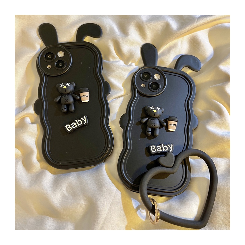 Ốp Điện Thoại Hình Tai Thỏ Gấu 3D Cho IPhone 14 14Pro 14ProMax 13 13Pro 13ProMax 12 12Pro 12ProMax 11 11Pro 11ProMax XSMax XR X XS