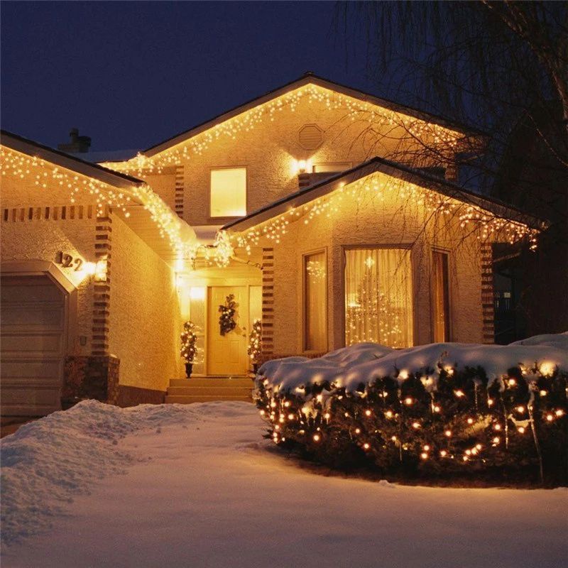 Dây Đèn led rèm trang trí 12m x0.6m Điểm Sao Băng, dây bóng đèn treo thả ngoài trời