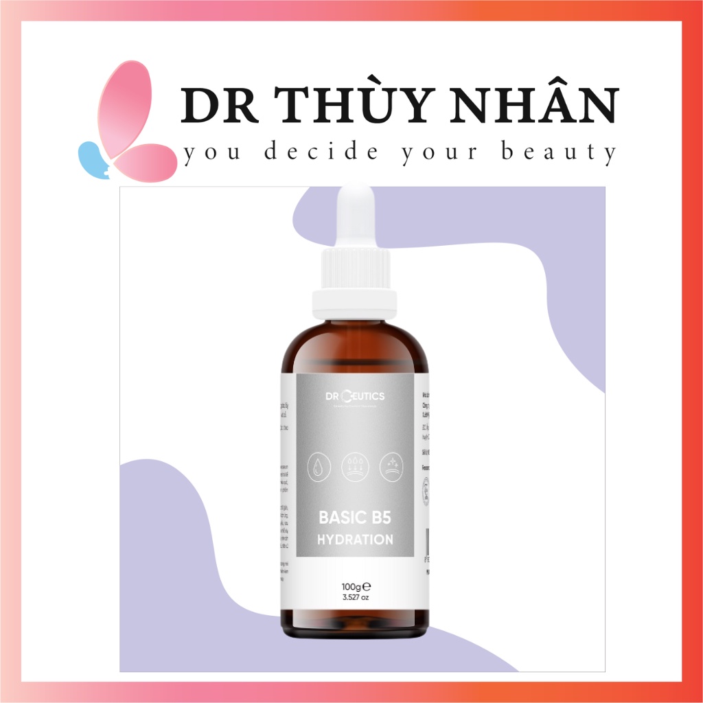 Serum cấp ẩm căng bóng da serum Basic HA Hydration Drceutics dành Cho da dầu mụn cân bằng độ ẩm và dầu nhờn trên da