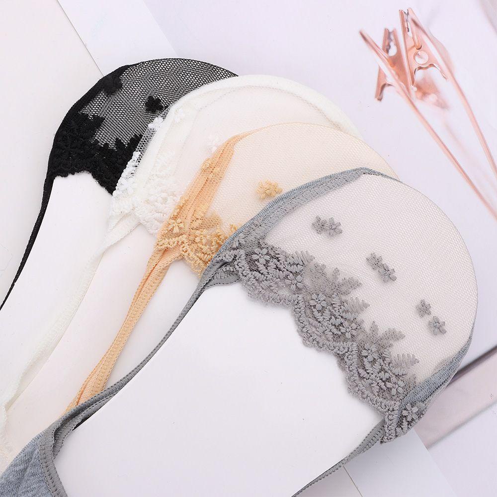 1 Đôi Tất Ren Ngắn Mềm Trong Suốt Chống Trượt Chân Tiện Dụng Cho Nữ
