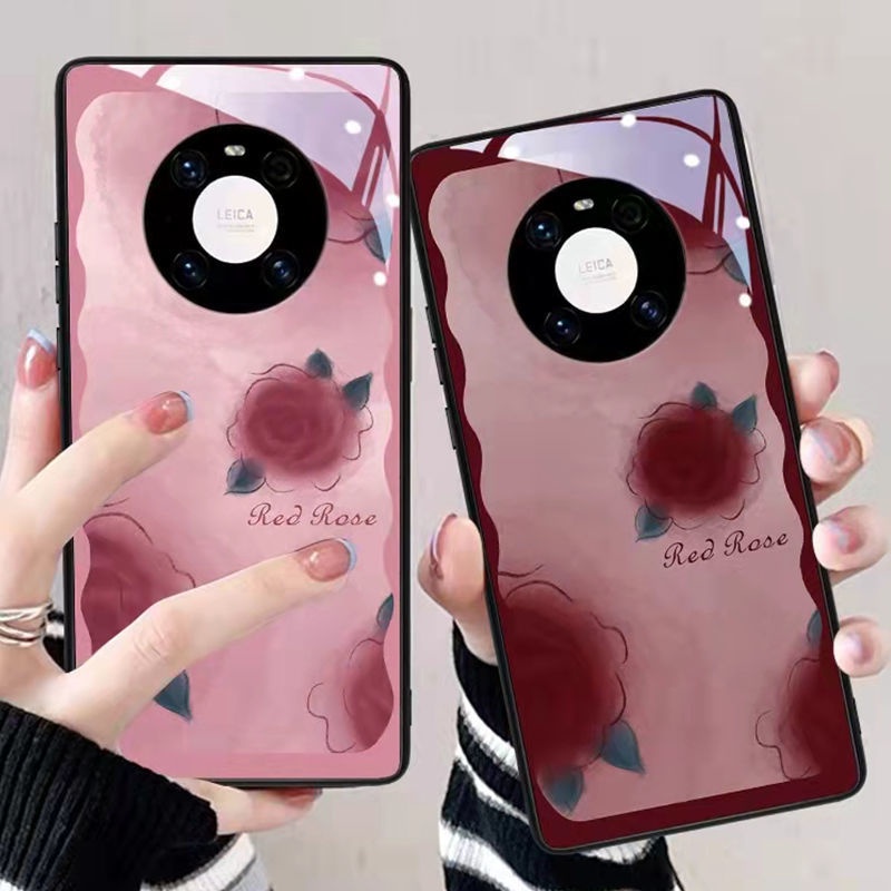 Ốp Điện Thoại Tráng Gương Họa Tiết Hoa Hồng Xinh Xắn Cho iPhone12 / 11 / 7 / xr / 13pro 12pro 6s 13