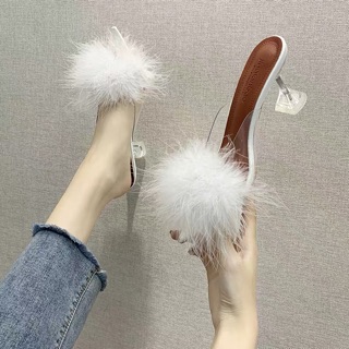 [ Order ] Guốc lông vũ quai trong