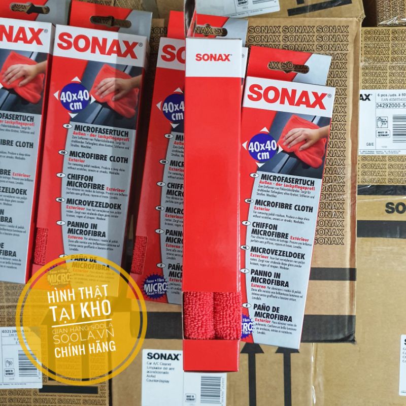 Khăn lau xe siêu sợi Sonax ô tô xe máy Micro Fibre Cloth exterior 40x40cm 04162000