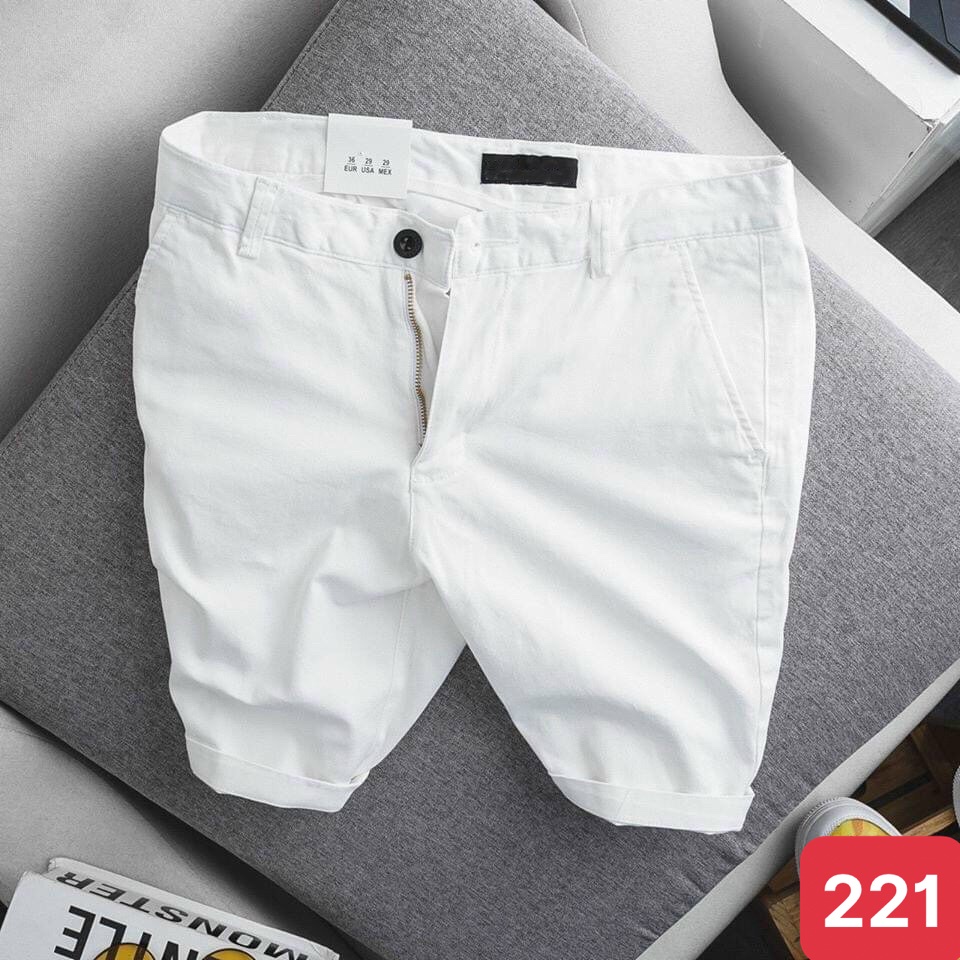 Quần đùi short jean nam màu trắng trơn rách chất bò cao cấp co dãn 4 chiều đẹp from dáng skinny chuẩn ADO52 mẫu mới