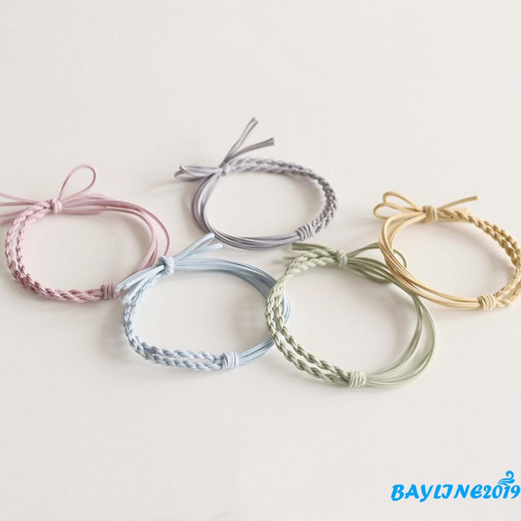 Dây buộc tóc co giãn dệt nhiều màu 11 màu tùy chọn cho nữ