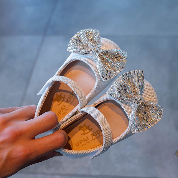 Giày búp bê đính đá phong cách Hàn Quốc dành cho bé gái