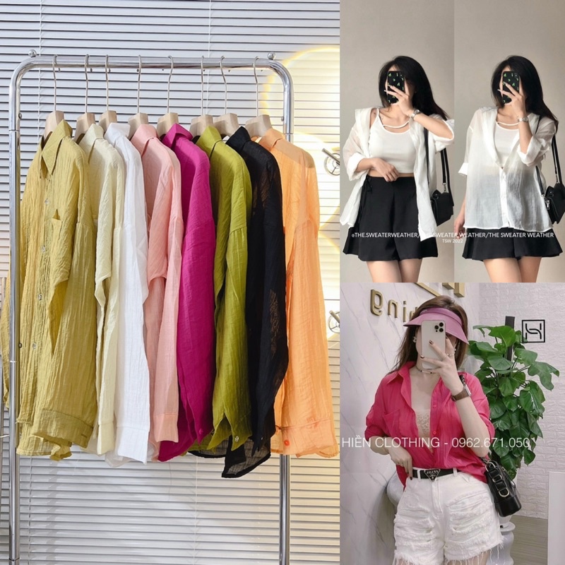 Áo sơ mi tơ đũi túi ngực loại đẹp, Áo sơ mi tơ mỏng nhẹ siêu mát