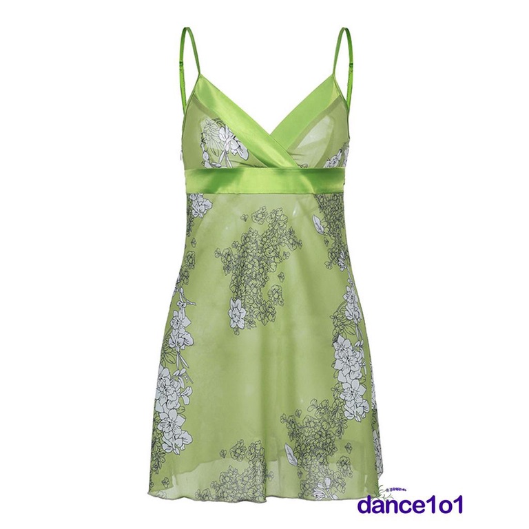 ✭Yr♔Đầm Sát Nách Hoạ Tiết Hoa Thiết Kế Cổ Chữ V Quyến Rũ