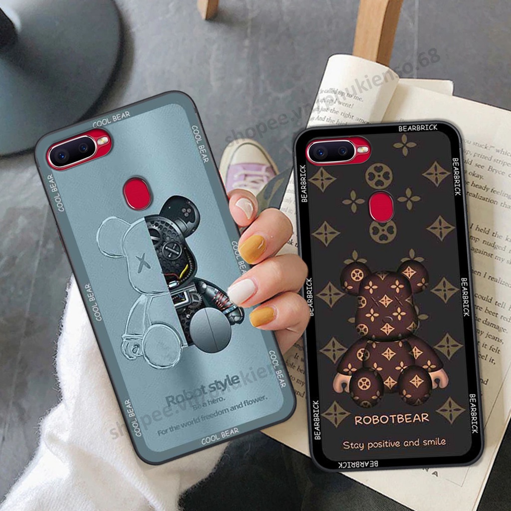 Ốp lưng điện thoại Oppo A5s / A7 / F9 / A12 in hình gấu bear, kaws, doremon thời trang, ốp lưng cao cấp chất lượng