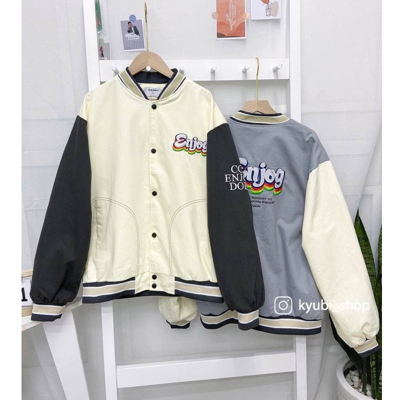 Áo khoác Kaki Ulzzang Kyubi Bomber Thêu Chữ Unisex Cá Tính [Nhiều Mẫu, Nhiều Size] - Kyubi Bomber Jacket AKK01