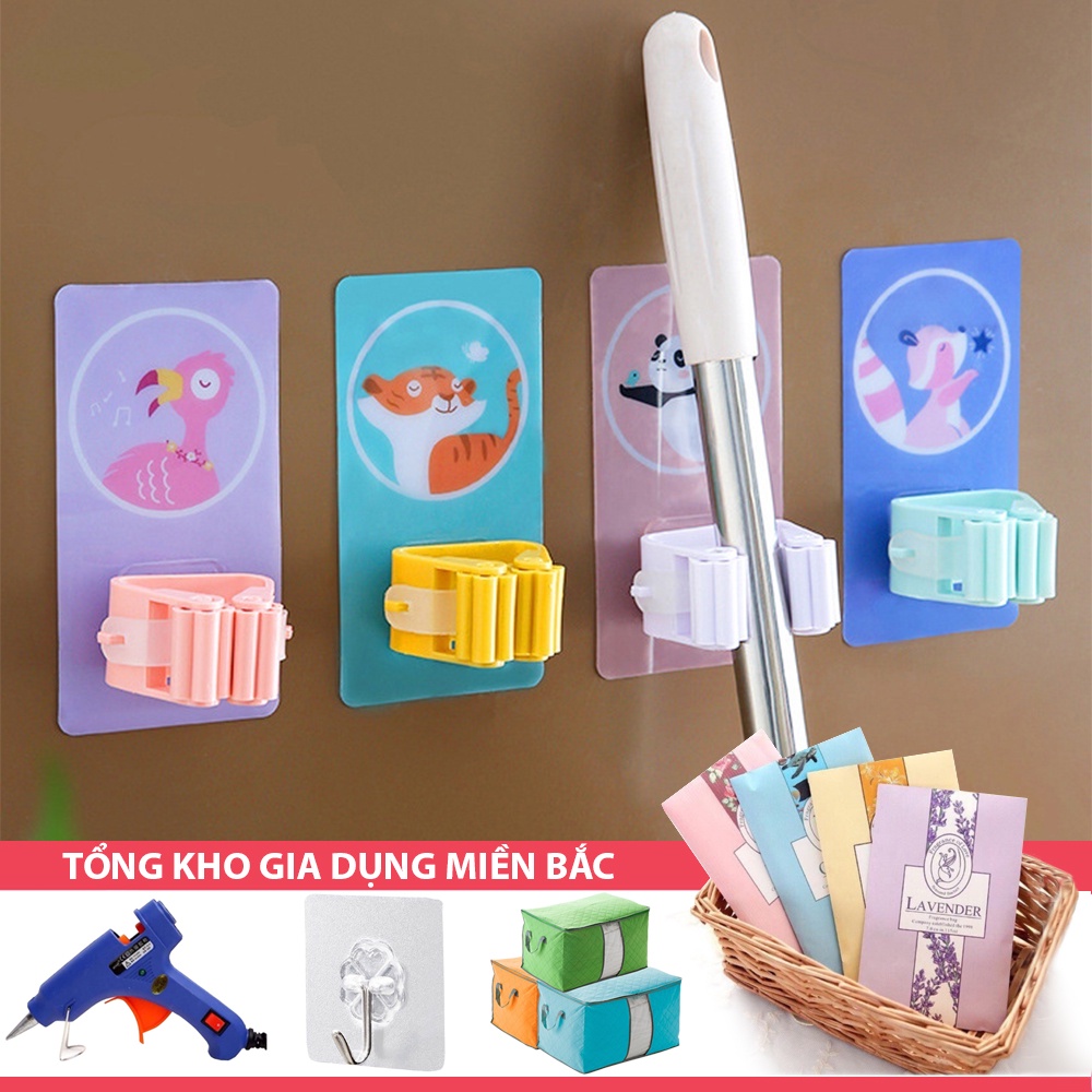 [Tổng Kho Sỉ] Miếng Dính Treo Chổi HOẠT HÌNH DECOR K6 - Móc Treo Kẹp Giữ Chổi Cọ Dán Tường, Treo Cây Lau Nhà