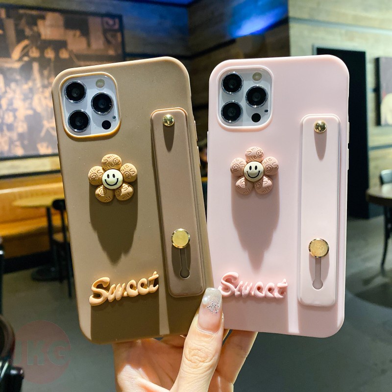 Ốp Điện Thoại Hình Hoa 3D Có Dây Đeo Cho Samsung Galaxy S6 S7 edge S8 S9 S10 Lite Plus Note 8 9 10 Plus Lite