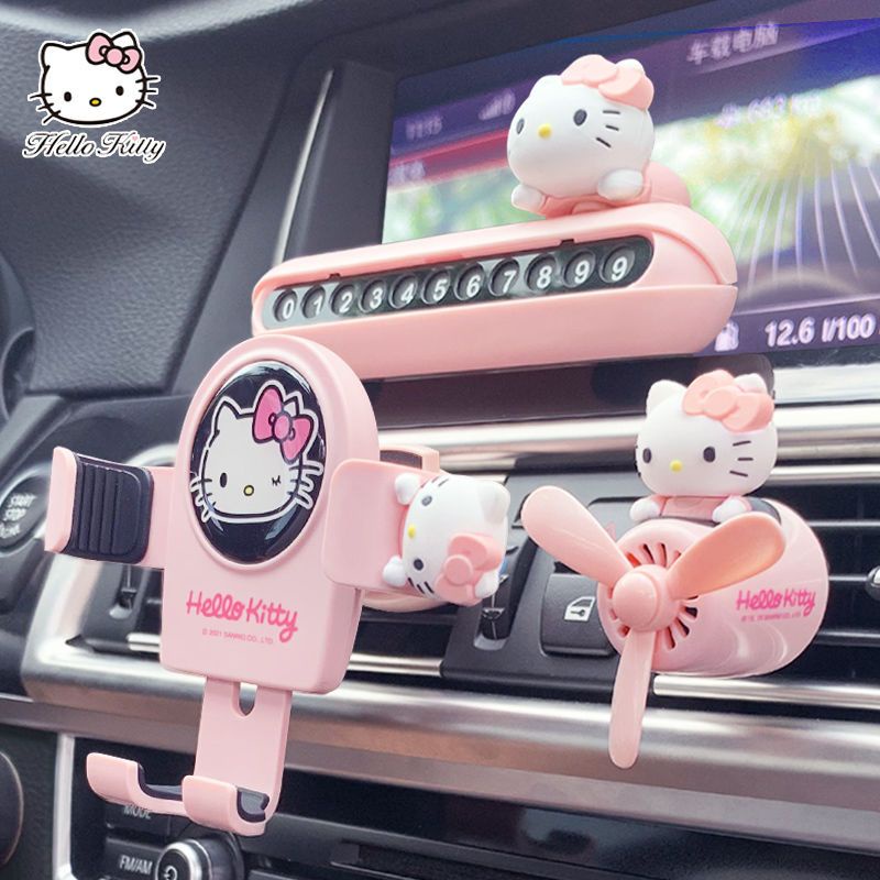 (Spot) Quạt Khuếch Tán Hương Thơm Gắn Điều Hòa Xe Hơi Hình Hello Kitty